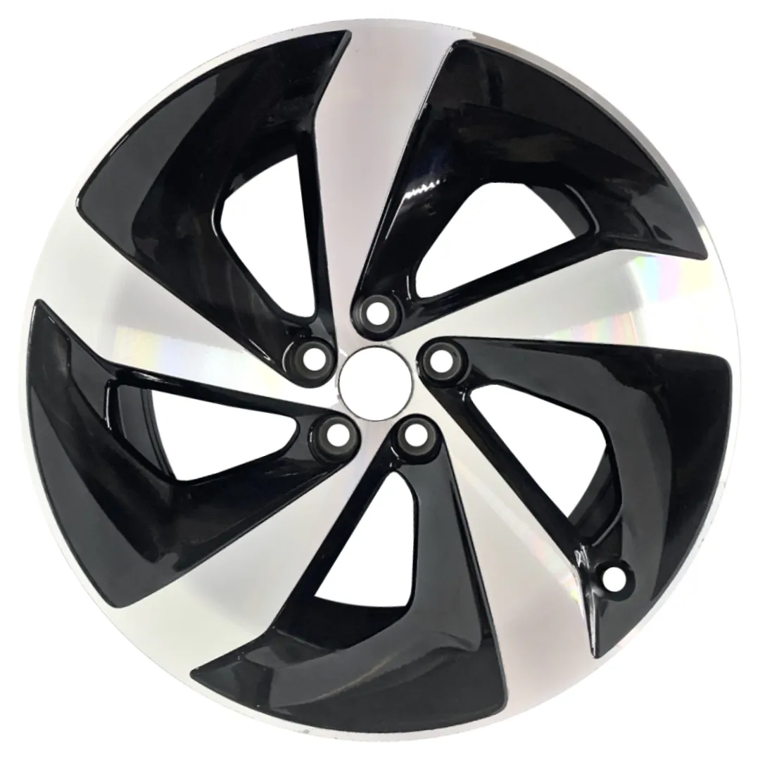 19-inch Jaguar F-Pace OEM wheel ALY60032U45. Black rim front view.