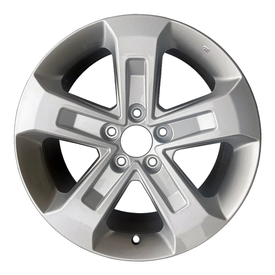 18-inch Honda Pilot OEM wheel ALY60314U35. Silver rim front view.