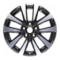 Front view of the 17" 2016-2018 Nissan Altima wheel replacement ALY62719U45N Black replica rim 403004af2a