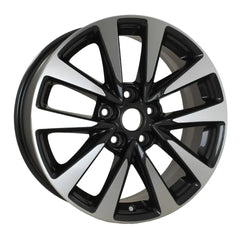 Angle view of the 17" 2016-2018 Nissan Altima wheel replacement ALY62719U45N Black replica rim 403004af2a