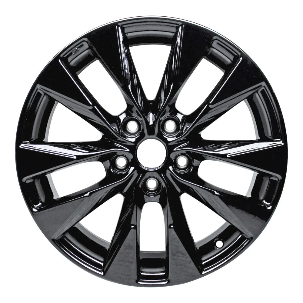 Front view of the 17" 2015-2020 Nissan Sentra wheel replacement ALY62730U45N Black replica rim 403004fr9d