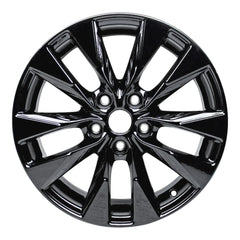 Front view of the 17" 2015-2020 Nissan Sentra wheel replacement ALY62730U45N Black replica rim 403004fr9d