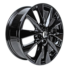 Angle view of the 17" 2015-2020 Nissan Sentra wheel replacement ALY62730U45N Black replica rim 403004fr9d