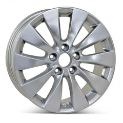Angle view of a 17" Honda Accord wheel replacement 2013-2015 replica rim 42700T2AA92, 42700T2AA91