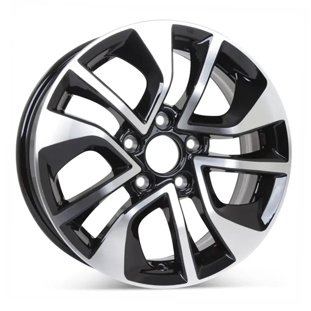 Angle view of a 16x6.5" Honda Civic wheel replacement 2013-2015 replica rim 42700TR3A91