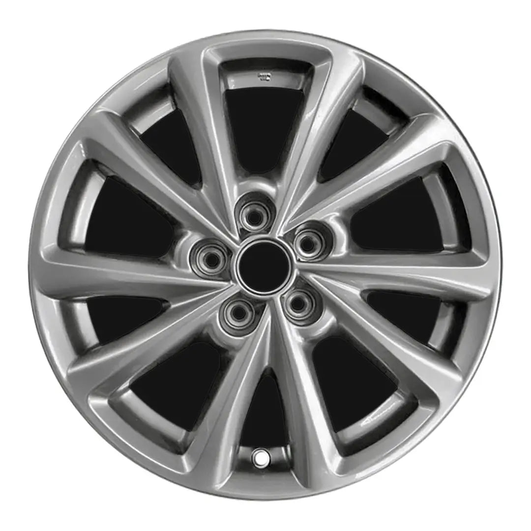 17-inch Mazda CX5 OEM wheel ALY65007U35. Charcoal rim front view.