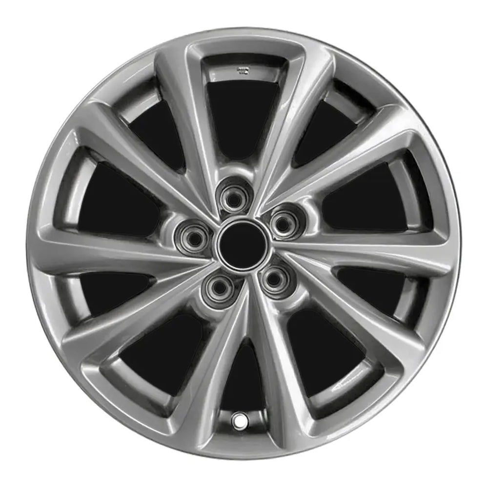 17-inch Mazda CX5 OEM wheel ALY65007U35. Charcoal rim front view.