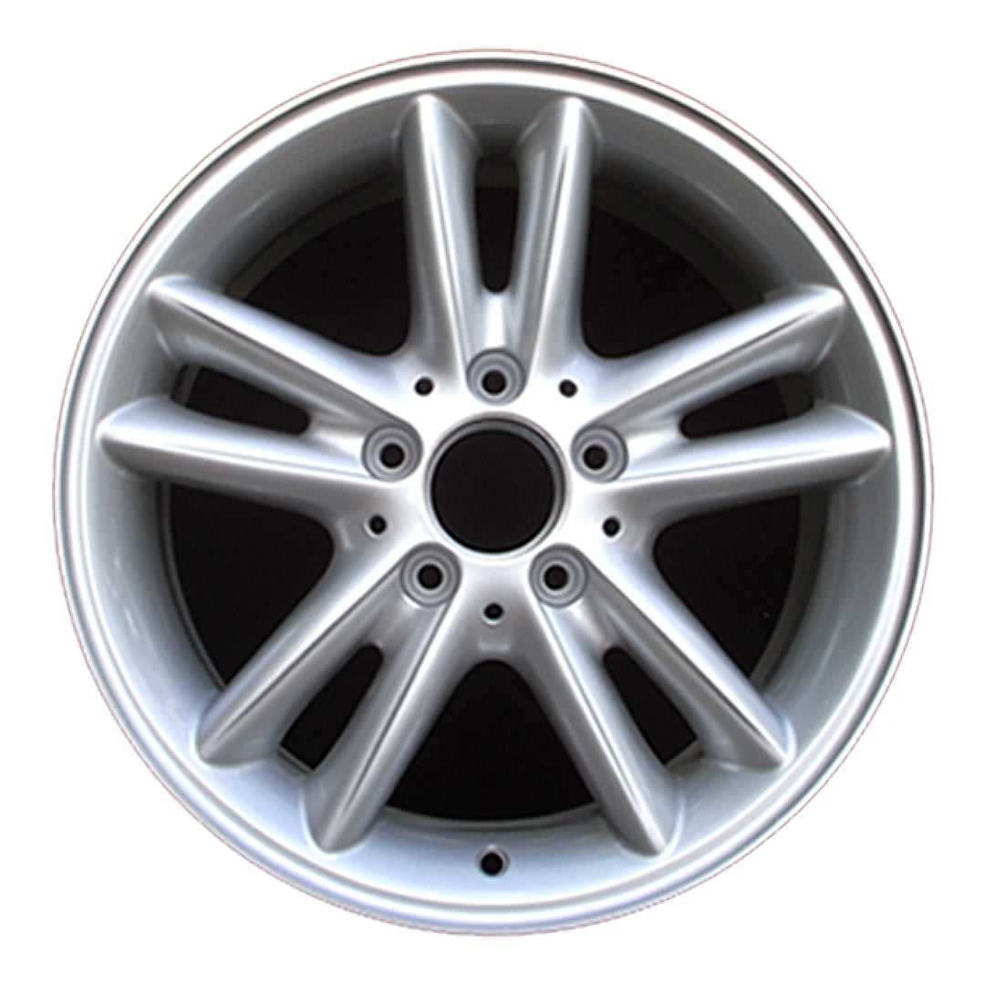 16x7 inch Mercedes C230 factory original wheel ALY65260 in Silver. part# 2034010202, on white background.