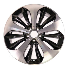 19-inch Mercedes GLA250 OEM wheel ALY65608U45. Black rim front view.