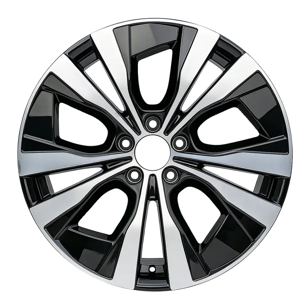 18-inch Volvo XC60 OEM wheel ALY70522U45. Black rim front view.