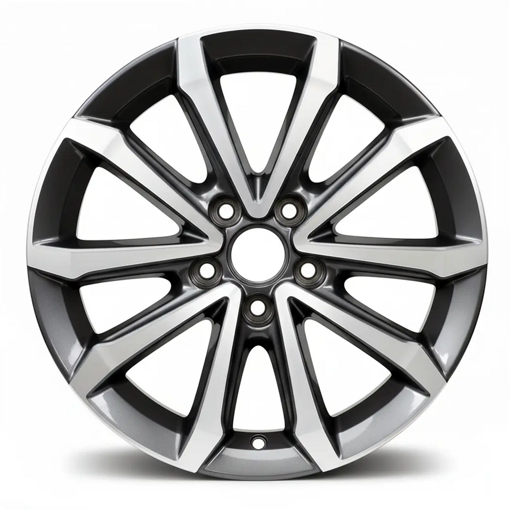 17-inch Acura Integra OEM wheel ALY71886U30. Charcoal rim front view.