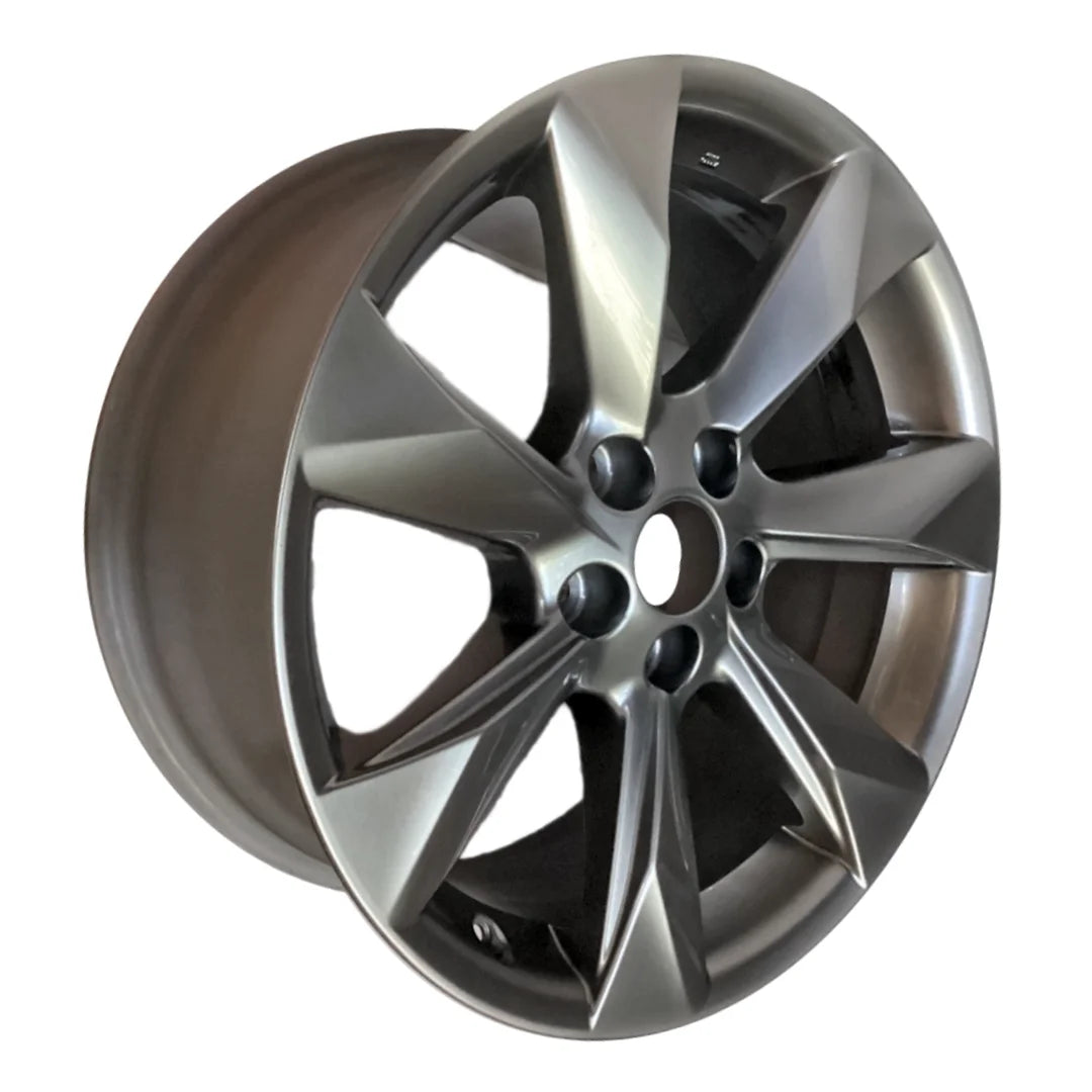 Angle view of a 18-inch Lexus RX350 & RX450H OEM wheel. Gray rim part# 426110E240 on white background