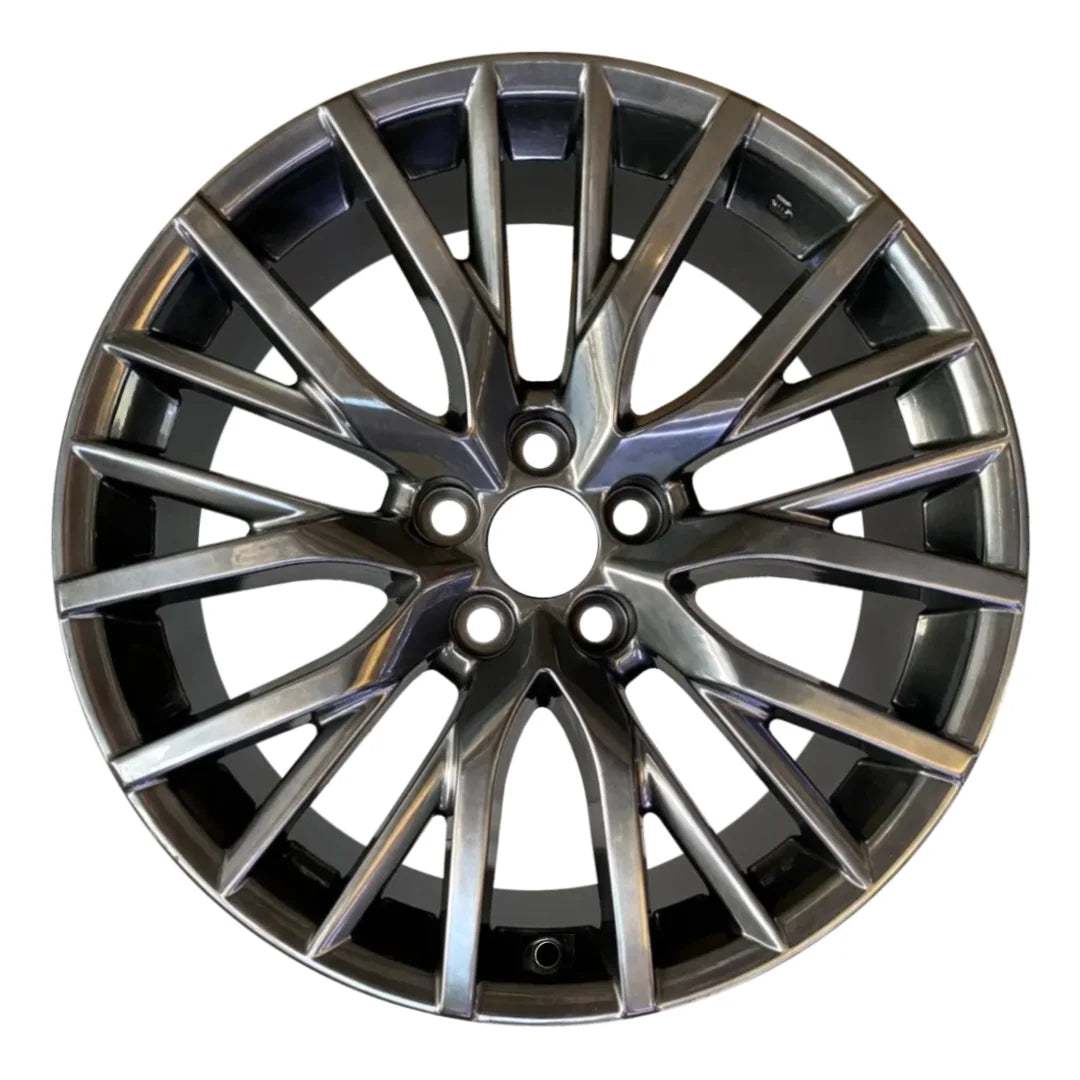 Front view of the 20x8 Hypersilver 2016-2022 Lexus RX replica rim ALY74339U78N. Wheel replacement part 4261A0E110