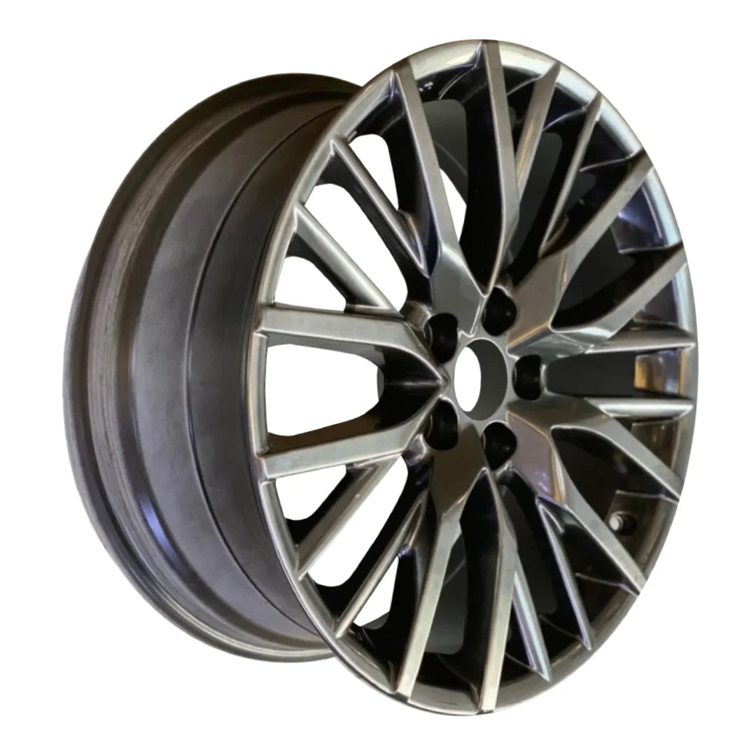 Angle view of the 20x8 Hypersilver 2016-2022 Lexus RX replica rim ALY74339U78N. Wheel replacement part 4261A0E110