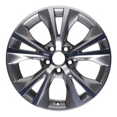 Front view of the 18x7.5 Machined Gray 2014-2019 Toyota Highlander replica rim ALY75162U35N. Wheel replacement part 426110E440