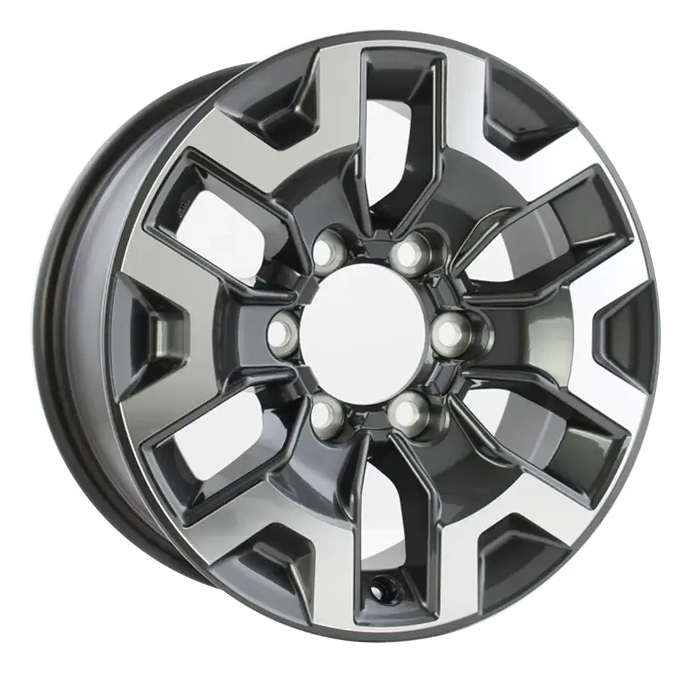 Angle view of the 16x7" machined Toyota Tacoma wheel replacement 2016-2022 replica rim ALY75189U30N, 4261104220, 4261104221, 4261104160