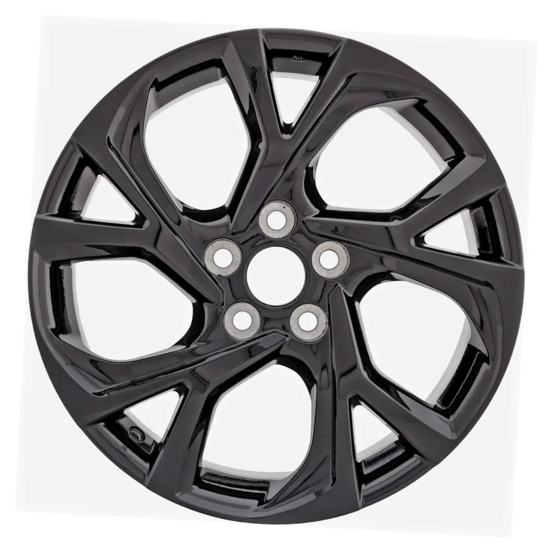 Front view of the 18x7 Black 2021-2022 Toyota C-HR replica rim ALY75224U46N. Wheel replacement part 4261110360