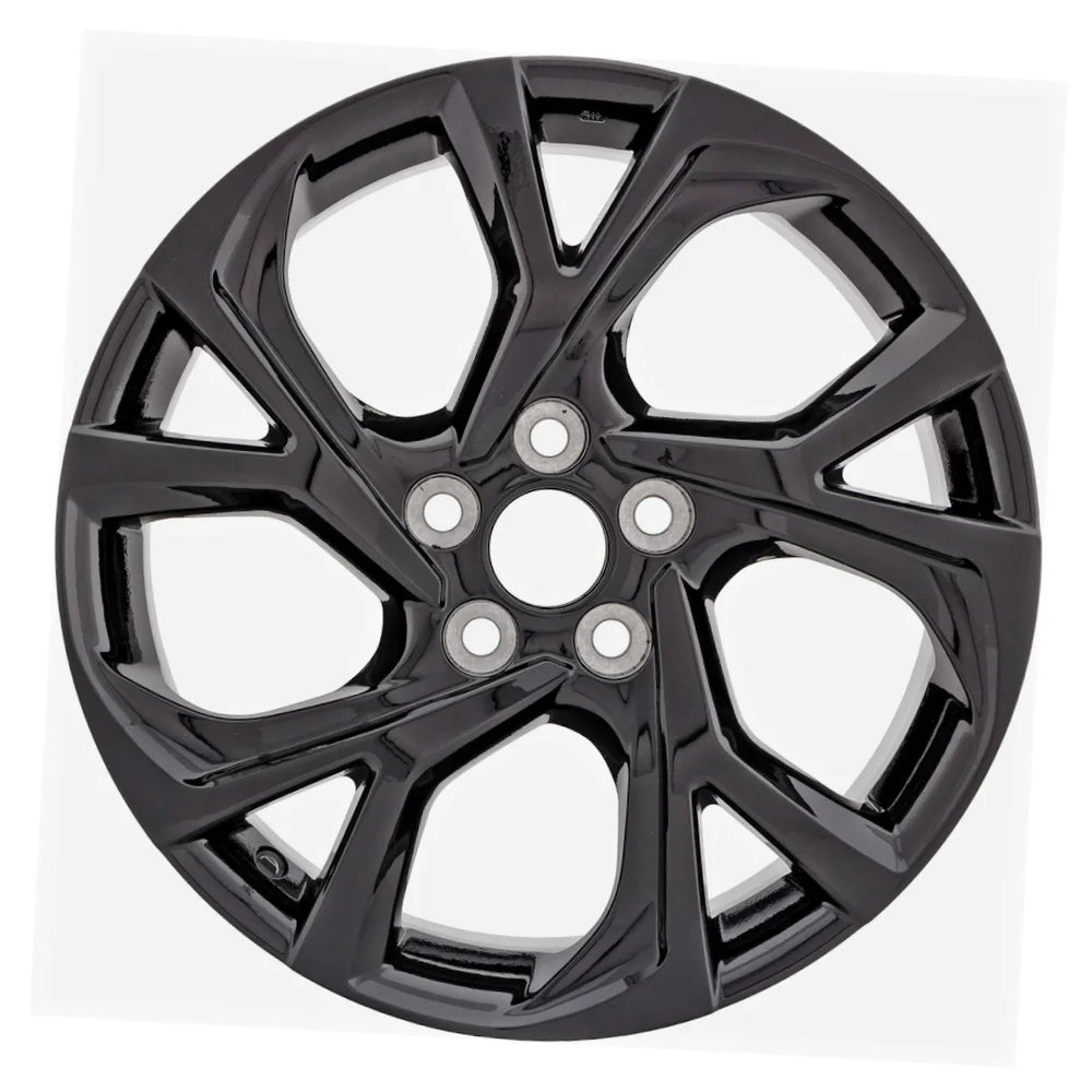 Front view of the 18x7 Black 2021-2022 Toyota C-HR replica rim ALY75224U46N. Wheel replacement part 4261110360