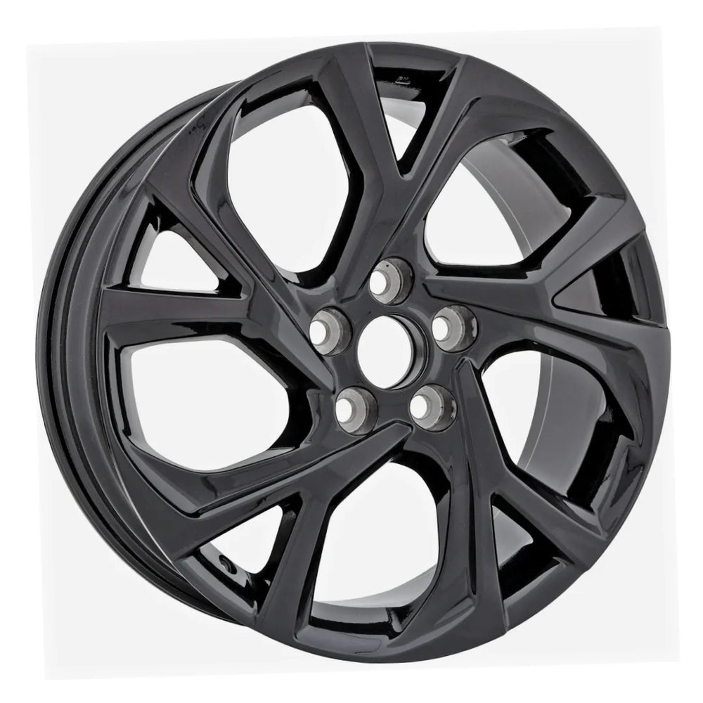 Angle view of the 18x7 Black 2021-2022 Toyota C-HR replica rim ALY75224U46N. Wheel replacement part 4261110360