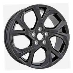 Angle view of the 18x7 Black 2021-2022 Toyota C-HR replica rim ALY75224U46N. Wheel replacement part 4261110360