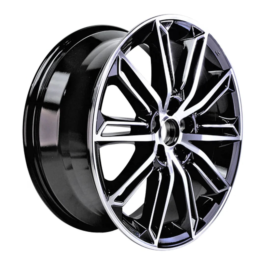 Angle view of the 19x8 Machined Black 2018-2021 Toyota Avalon replica rim ALY75234U45N. Wheel replacement part 4261107160