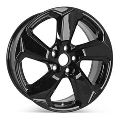 Angle view of the 18x7 Black 2019-2021 Toyota Rav4 replica rim ALY75242U45N. Wheel replacement part 4261A0R060