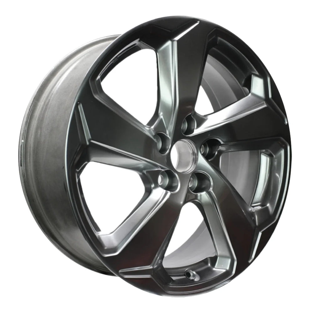 Angle view of the 18x7 Hypersilver 2019-2021 Toyota Rav4 replica rim ALY75242U78N. Wheel replacement part 4261A42150