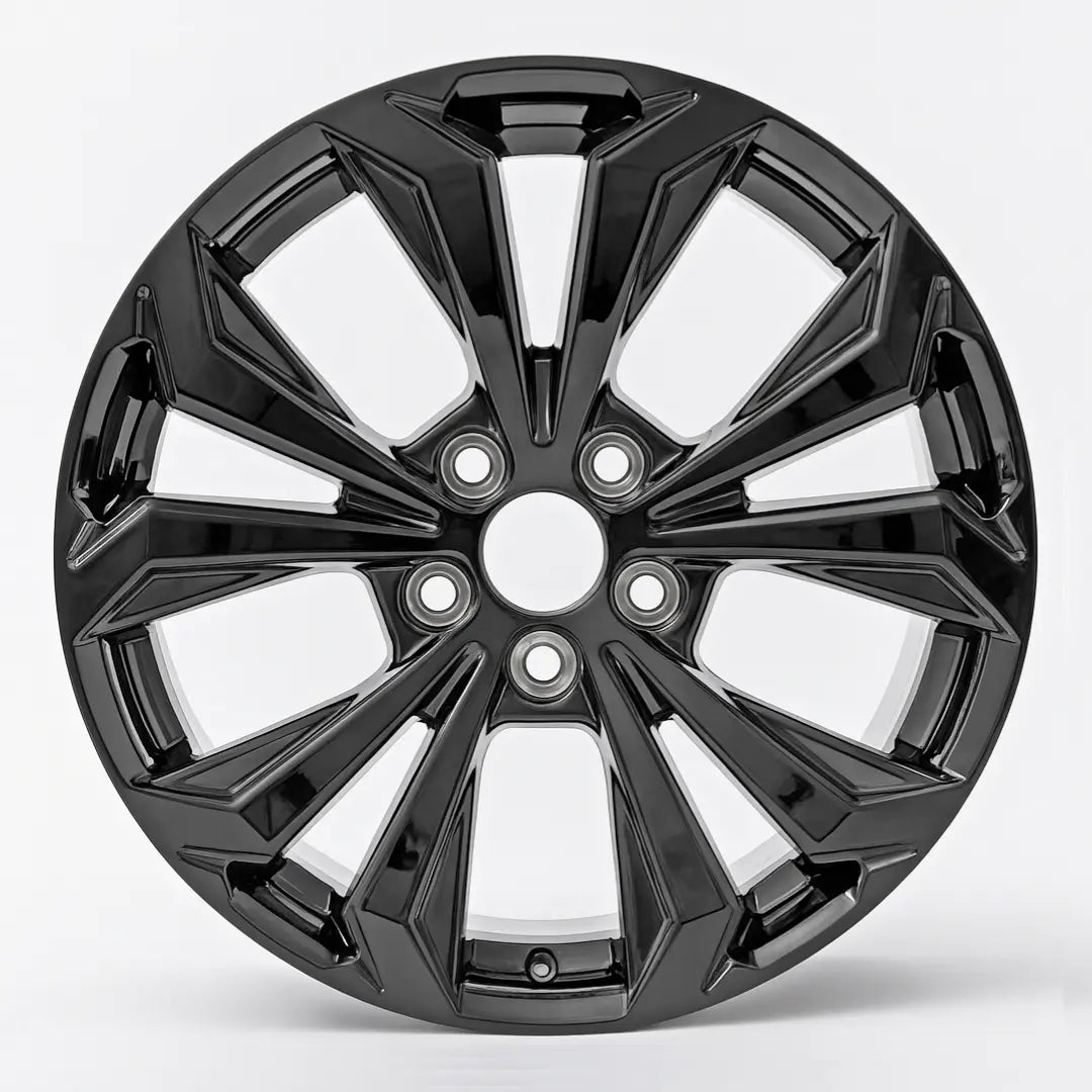 Front view of the 18x7 Black 2022-2023 Toyota Rav4 replica rim ALY75279U45N. Wheel replacement part 4261a0r160