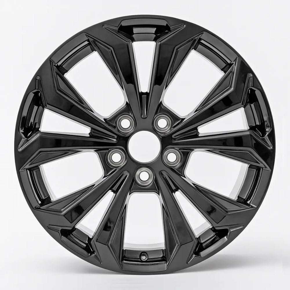 Front view of the 18x7 Black 2022-2023 Toyota Rav4 replica rim ALY75279U45N. Wheel replacement part 4261a0r160