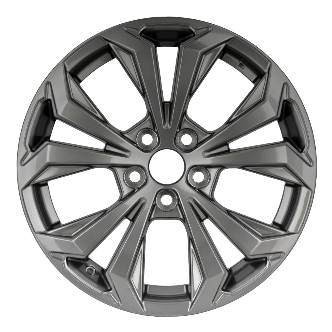Front view of the 18x7 Gray 2022-2023 Toyota Rav4 replica rim ALY75279U35N. Wheel replacement part 4261A0R150