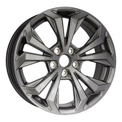 Angle view of the 18x7 Gray 2022-2023 Toyota Rav4 replica rim ALY75279U35N. Wheel replacement part 4261A0R150