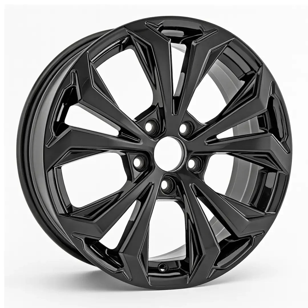 Angle view of the 18x7 Black 2022-2023 Toyota Rav4 replica rim ALY75279U45N. Wheel replacement part 4261a0r160
