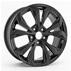 Angle view of the 18x7 Black 2022-2023 Toyota Rav4 replica rim ALY75279U45N. Wheel replacement part 4261a0r160