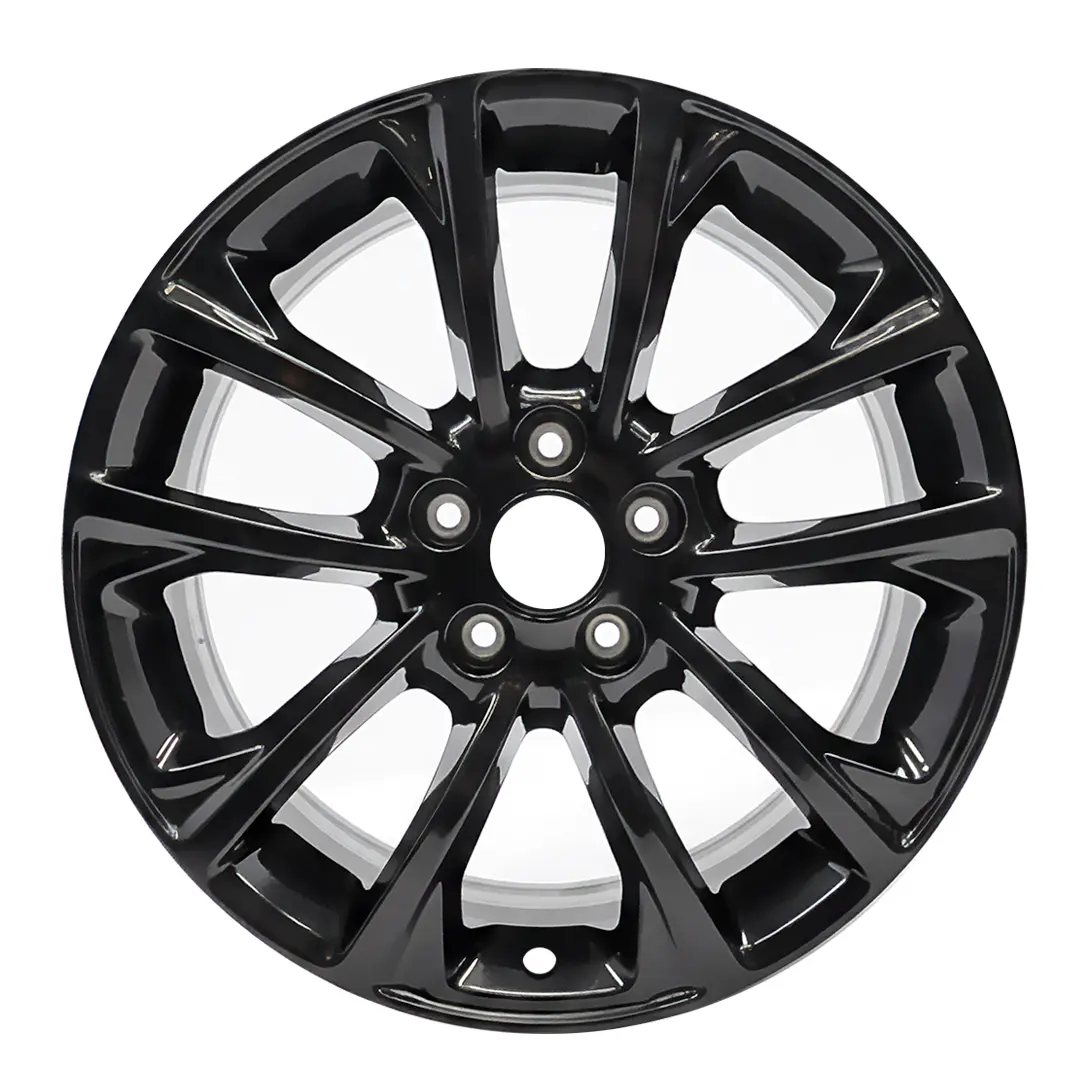 17-inch Jeep Cherokee OEM wheel ALY09201U45. Black rim front view.