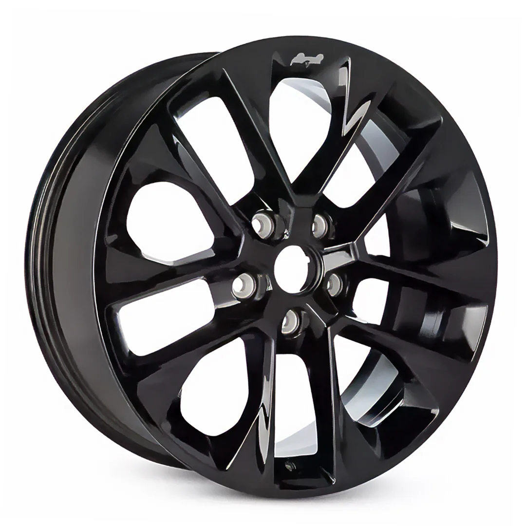 side view of a  20x8 inch Jeep Wrangler rim ALY09262U46 Black OEM wheels for sale 6YZ48TRMAA