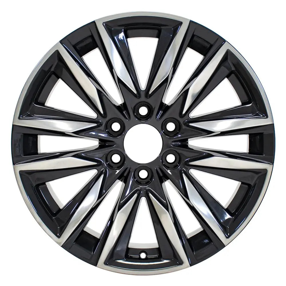 Front view of a 20x9 Gunmetal Polished wheel replacement for Chevy Truck replica rim 9510950
