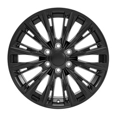 Front view of a 20x9 Satin Black wheel replacement for Chevy Truck replica rim 9511016