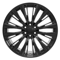 Angle view of a 24x10 Satin Black wheel replacement for Cadillac Escalade replica rim 9511022