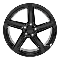 Front view of a 20x11 Black wheel replacement for Chevy Corvette replica rim 9511109