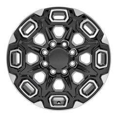 Front view of a 20x8.5 Machined Black wheel replacement for Chevy Silverado replica rim 9511094