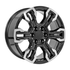 Angle view of a 20x9 Machined Black wheel replacement for Cadillac Escalade replica rim 9511101