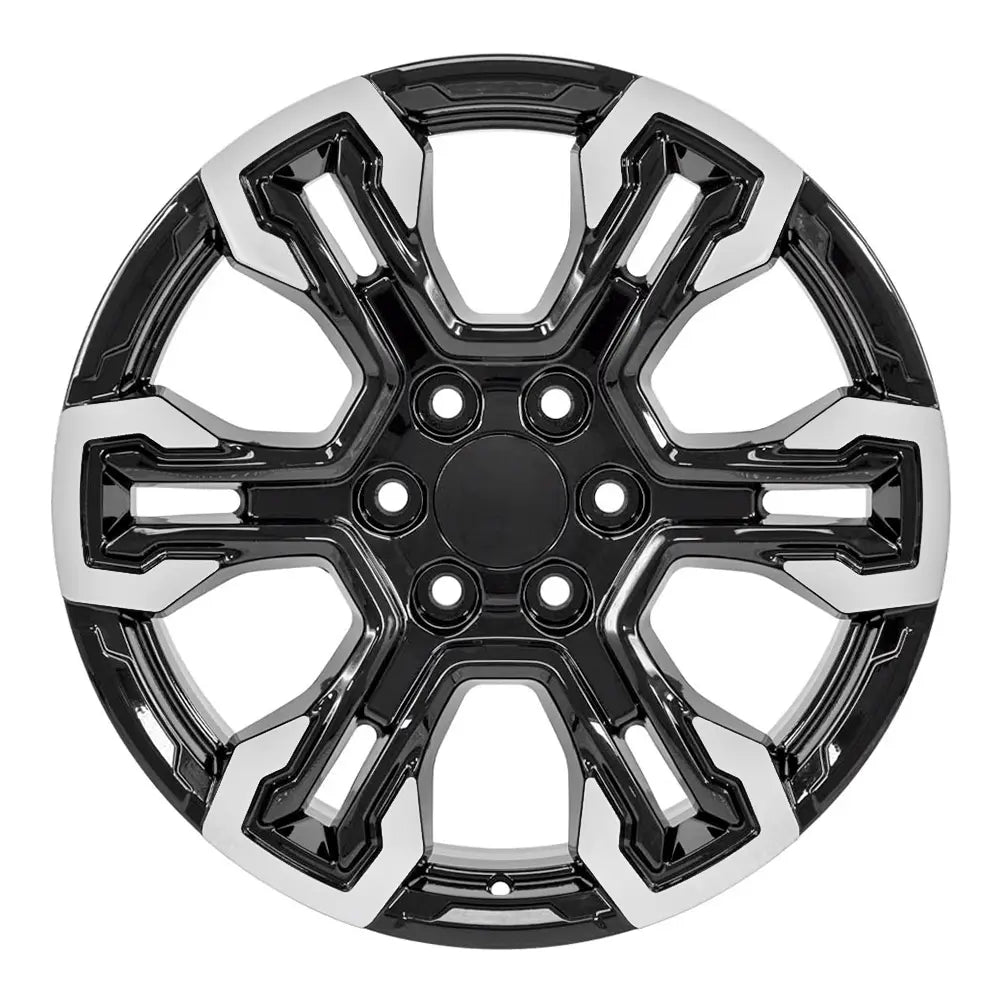 Front view of a 20x9 Black wheel replacement for Cadillac Escalade replica rim 9511101