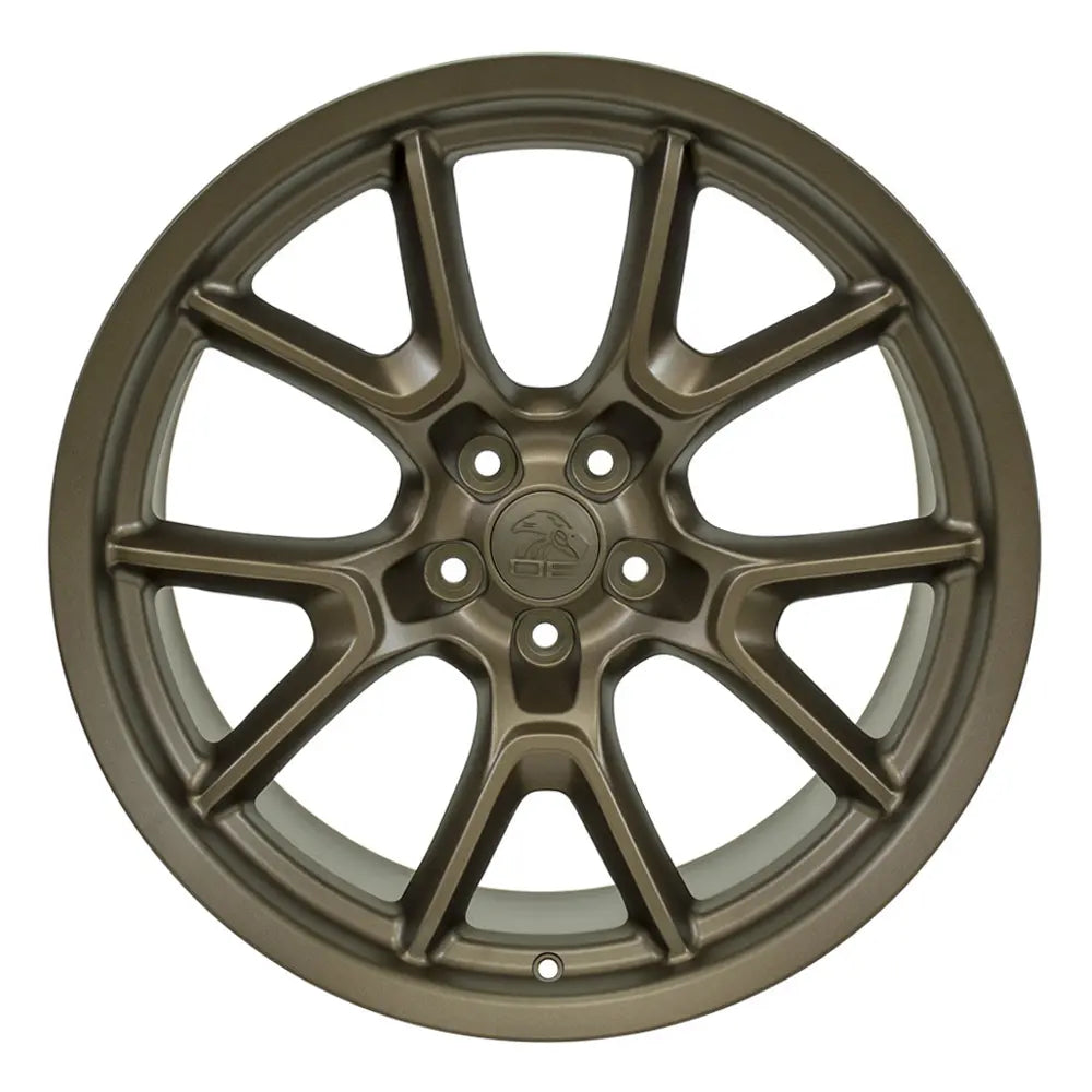 Front view of a 20x10 Bronze wheel replacement for Dodge Charger replica rim 9511069