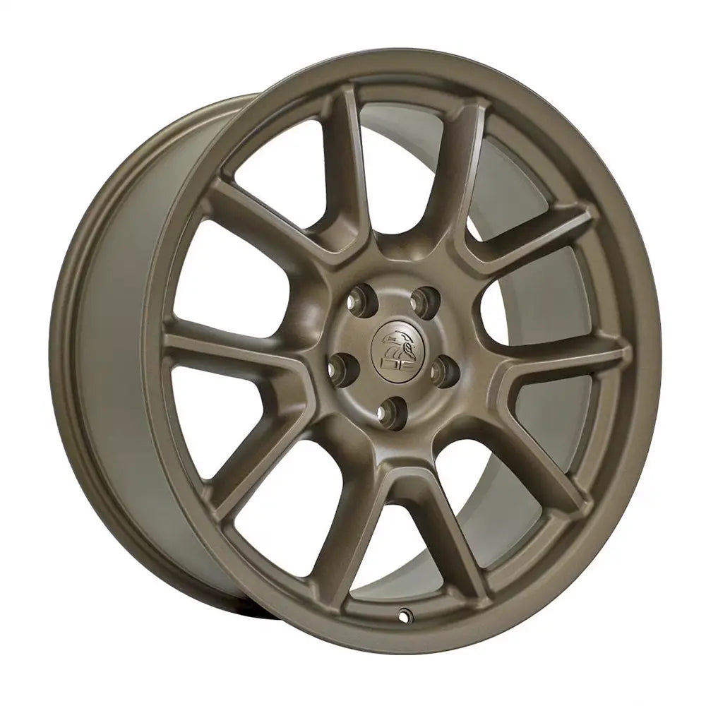 Angle view of a 22x9.5 Bronze wheel replacement for Jeep Grand Cherokee replica rim 9511075