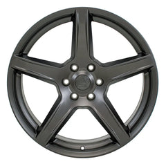 Front view of a 22x9.5 Satin Gunmetal wheel replacement for Ram 1500 replica rim 9511014