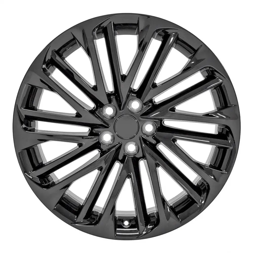 Front view of a 20x8 Black wheel replacement for Lexus Trucks replica rim 9511442