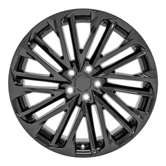 Front view of a 20x8 Black wheel replacement for Lexus Trucks replica rim 9511442