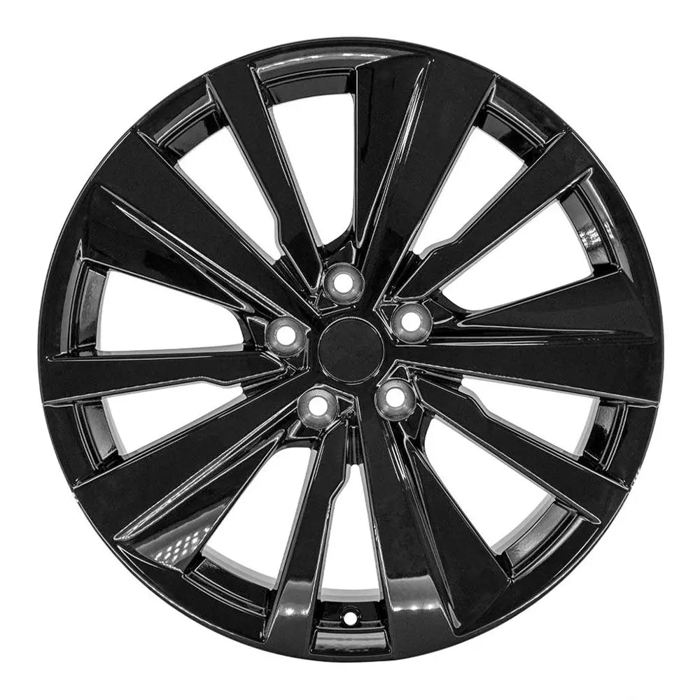 Front view of a 19x8 Black wheel replacement for Infiniti EX35 replica rim 9511446