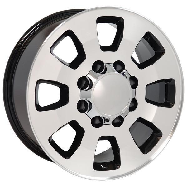 18" Black Machined wheel replacement for Chevy Avalanche 2500 2002-2007. Replica Rim 9504056