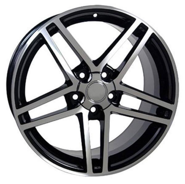 18" Black Machined wheel replacement for Chevy Corvette 1988-1996. Replica Rim 5910239